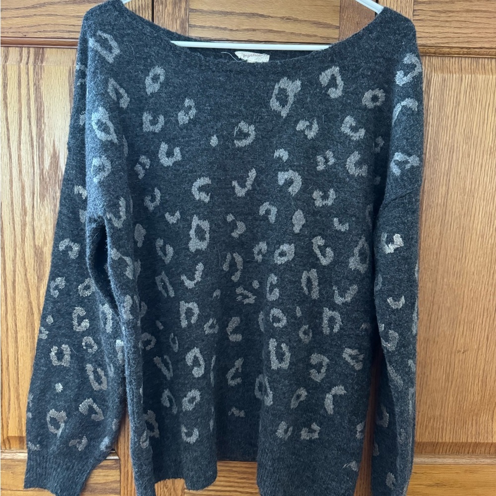 Mystree Charcoal Animal Print Sweater